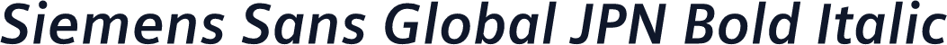 Siemens Sans Global JPN Bold Italic