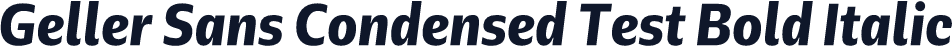 Geller Sans Condensed Test Bold Italic