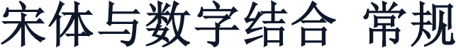 宋体与数字结合 常规