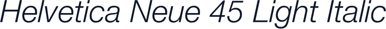 Helvetica Neue 45 Light Italic