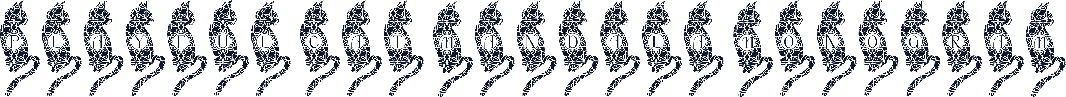 Playful Cat Mandala Monogram