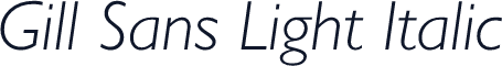 Gill Sans Light Italic