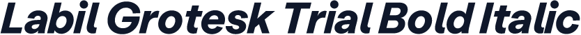 Labil Grotesk Trial Bold Italic