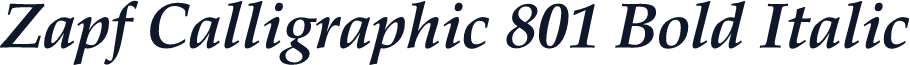 Zapf Calligraphic 801 Bold Italic