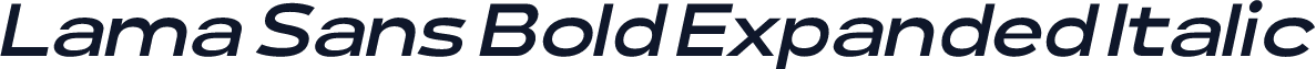 Lama Sans Bold Expanded Italic