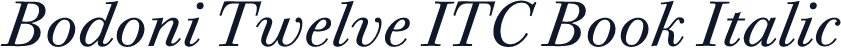 Bodoni Twelve ITC Book Italic