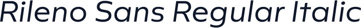 Rileno Sans Regular Italic