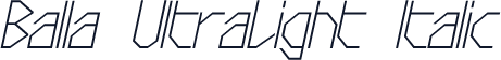 Balla UltraLight Italic