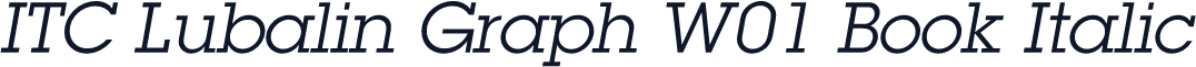ITC Lubalin Graph W01 Book Italic