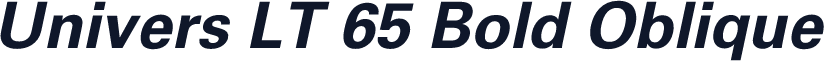 Univers LT 65 Bold Oblique