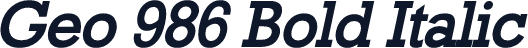Geo 986 Bold Italic