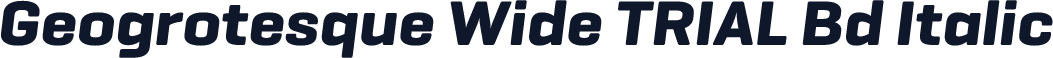 Geogrotesque Wide TRIAL Bd Italic
