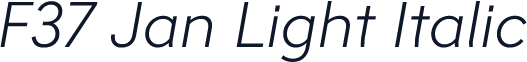 F37 Jan Light Italic
