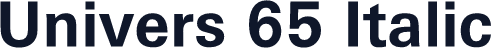 Univers 65 Italic