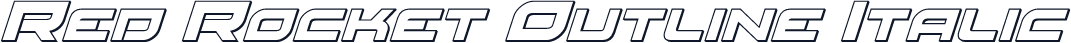 Red Rocket Outline Italic