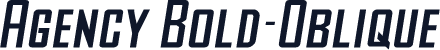 Agency Bold-Oblique