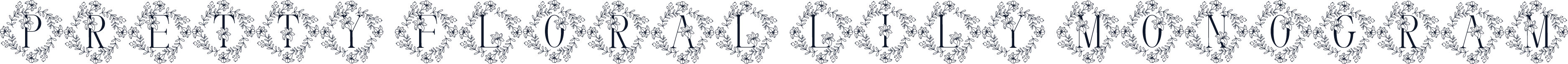 Pretty Floral Lily Monogram