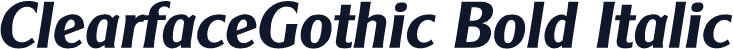 ClearfaceGothic Bold Italic