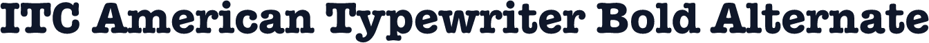 ITC American Typewriter Bold Alternate