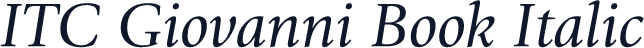 ITC Giovanni Book Italic