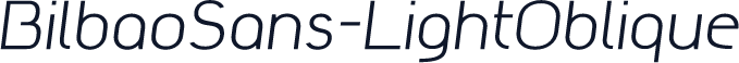 BilbaoSans-LightOblique