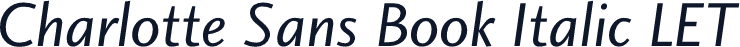 Charlotte Sans Book Italic LET