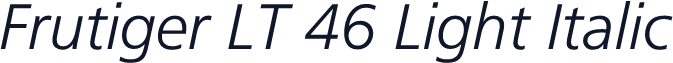 Frutiger LT 46 Light Italic