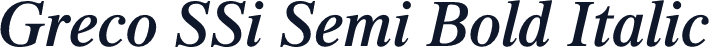 Greco SSi Semi Bold Italic