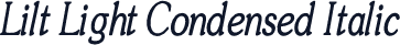 Lilt Light Condensed Italic