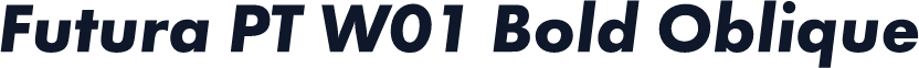 Futura PT W01 Bold Oblique