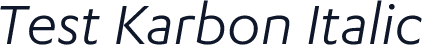 Test Karbon Italic