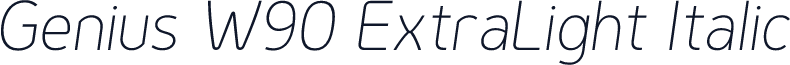 Genius W90 ExtraLight Italic