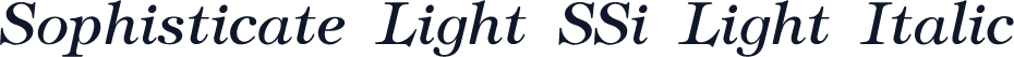 Sophisticate Light SSi Light Italic