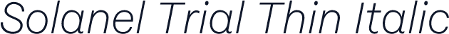 Solanel Trial Thin Italic