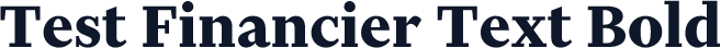 Test Financier Text Bold