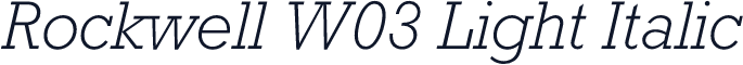 Rockwell W03 Light Italic
