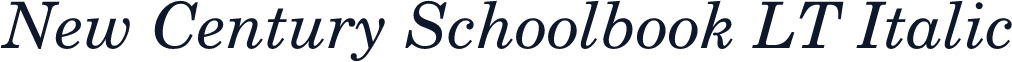 New Century Schoolbook LT Italic