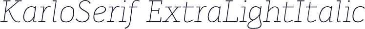 KarloSerif ExtraLightItalic