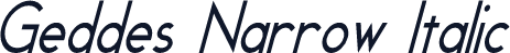 Geddes Narrow Italic