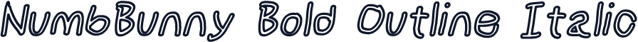NumbBunny Bold Outline Italic