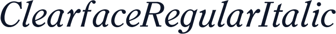 ClearfaceRegularItalic