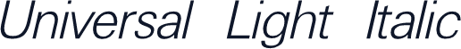 Universal Light Italic