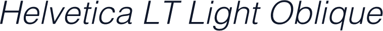 Helvetica LT Light Oblique