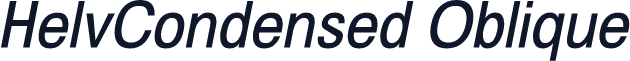 HelvCondensed Oblique
