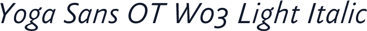 Yoga Sans OT W03 Light Italic