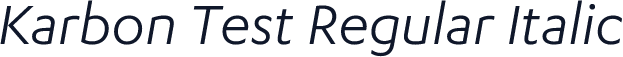 Karbon Test Regular Italic