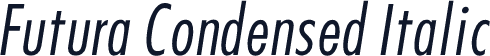 Futura Condensed Italic