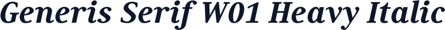 Generis Serif W01 Heavy Italic