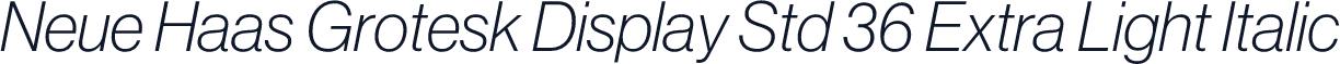 Neue Haas Grotesk Display Std 36 Extra Light Italic