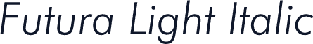 Futura Light Italic